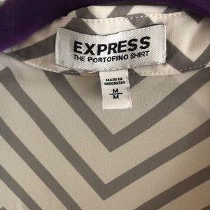 Express Grey & White Portifino Shirt, Worn Once!